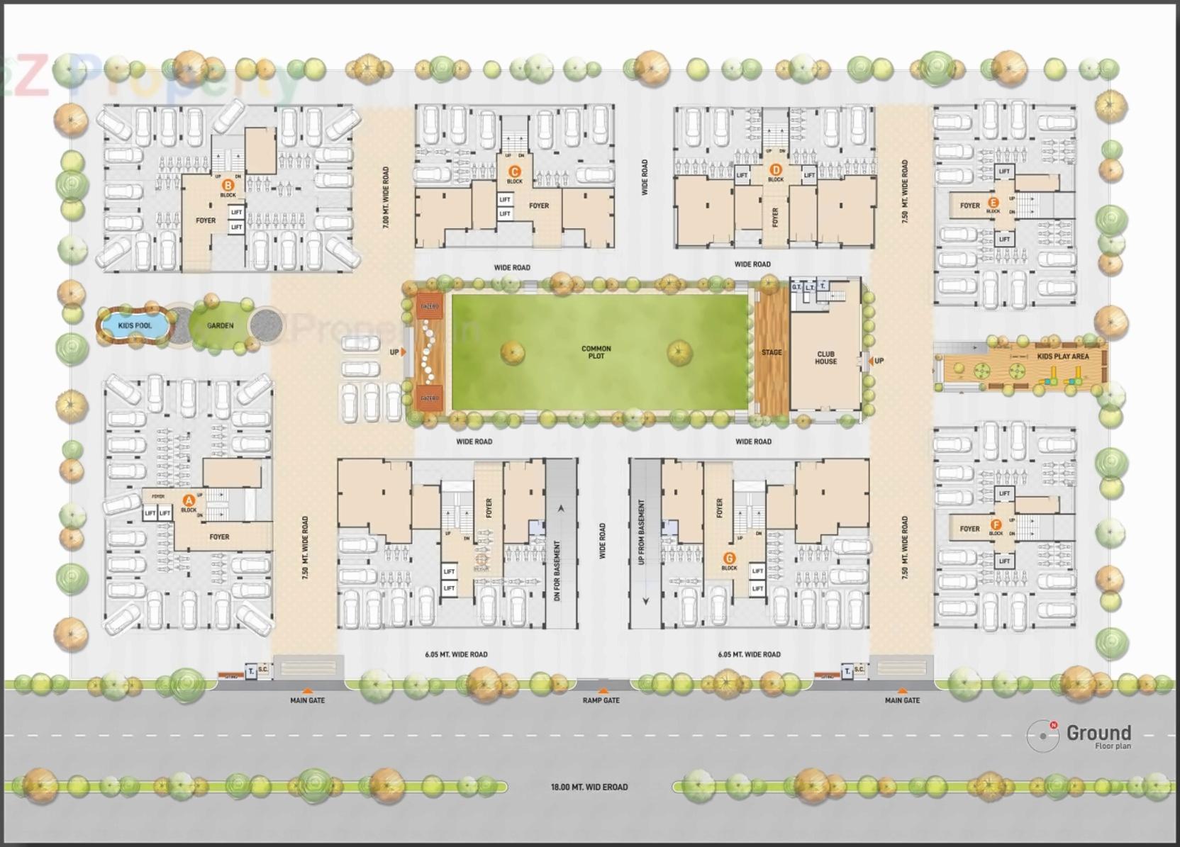 Layout of real estate project Uma Greens located at Gandhinagar, Gandhinagar, Gujarat