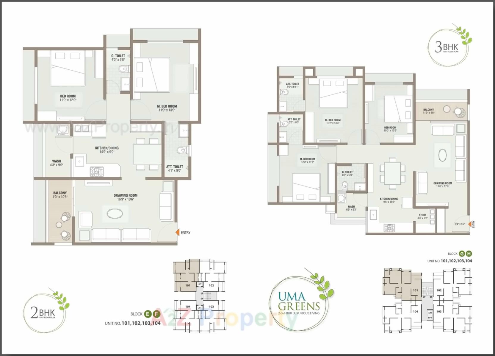 Layout of real estate project Uma Greens located at Gandhinagar, Gandhinagar, Gujarat