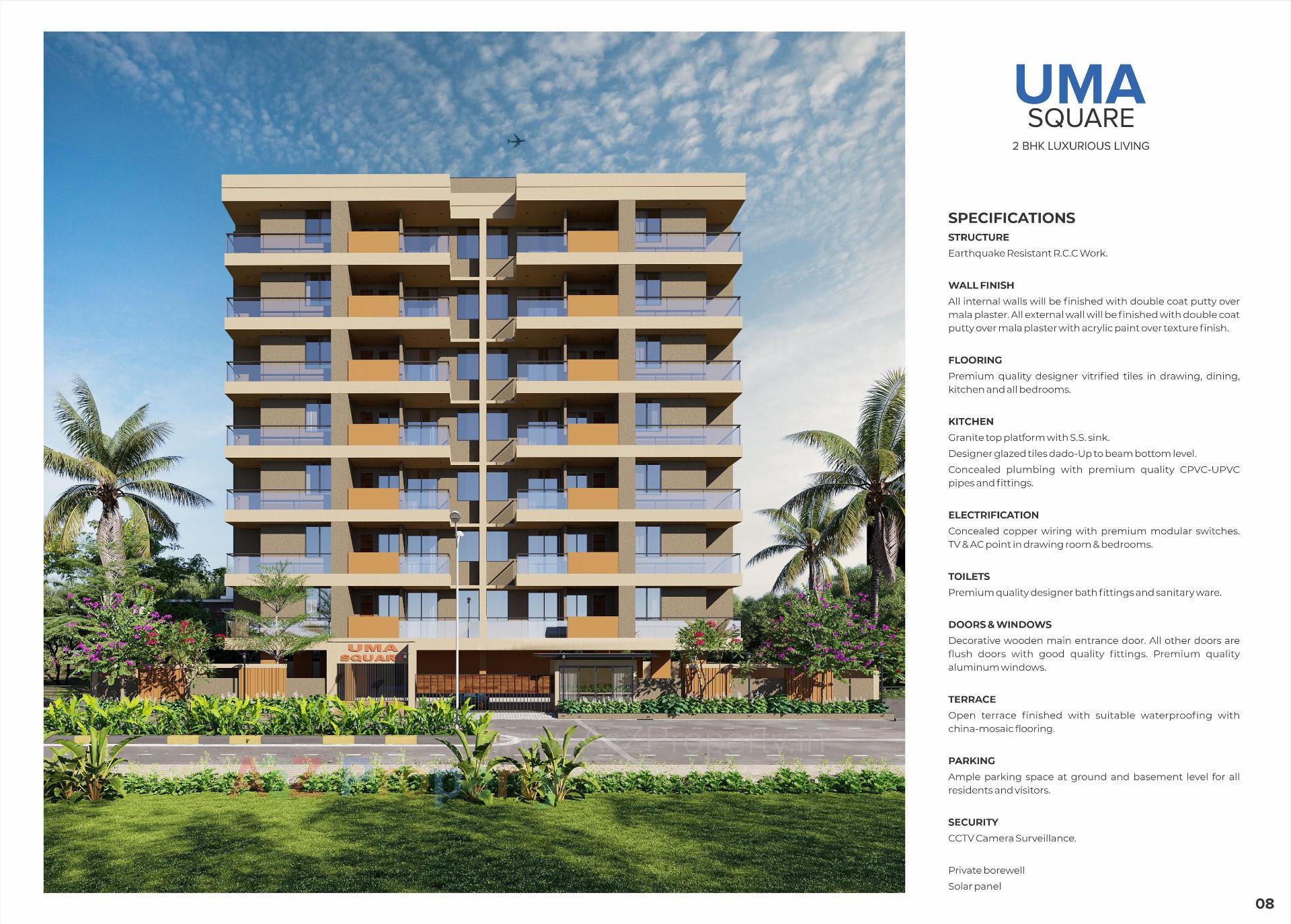 3D Elevation of real estate project Uma Square located at Randheja, Gandhinagar, Gujarat