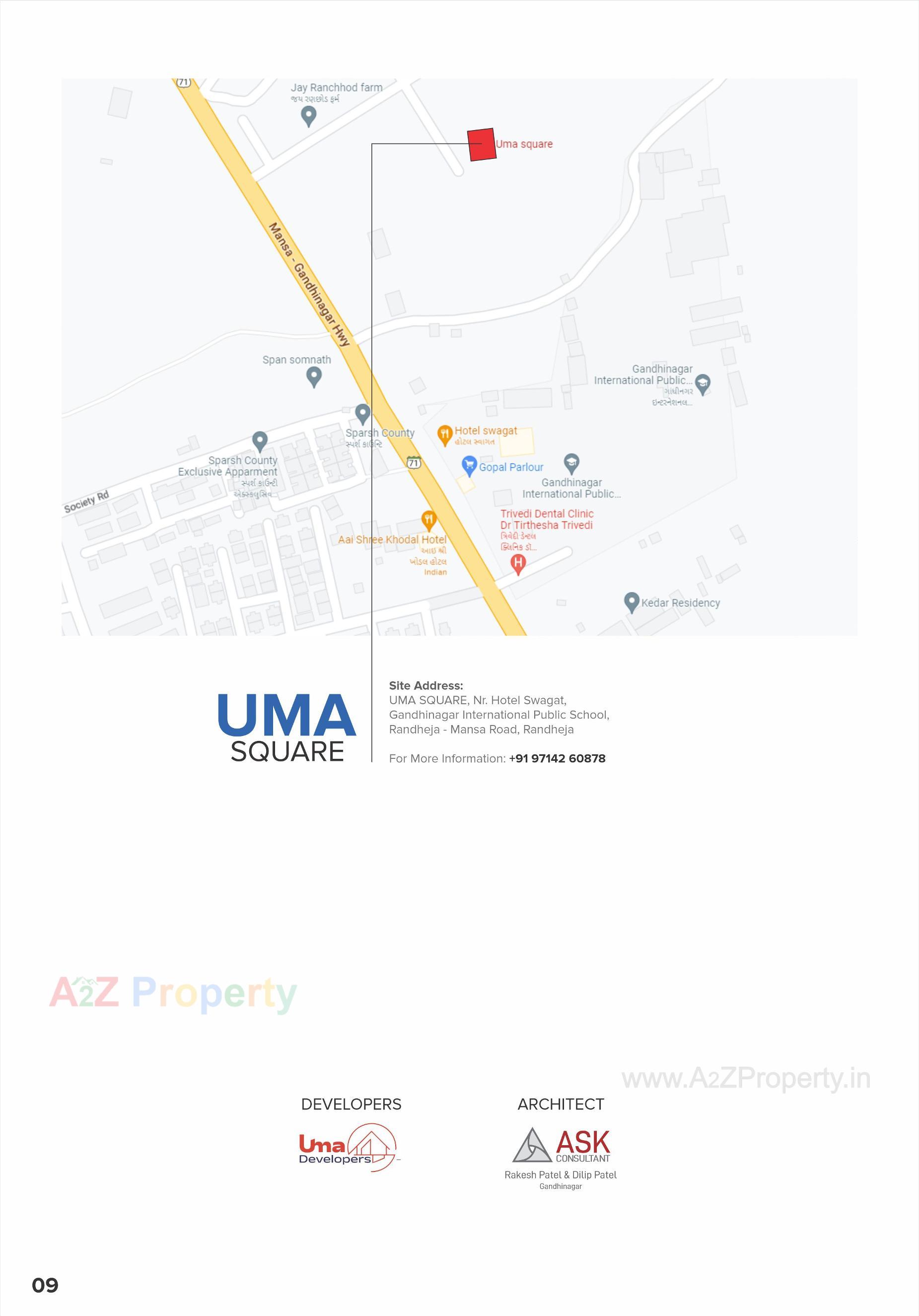  of real estate project Uma Square located at Randheja, Gandhinagar, Gujarat