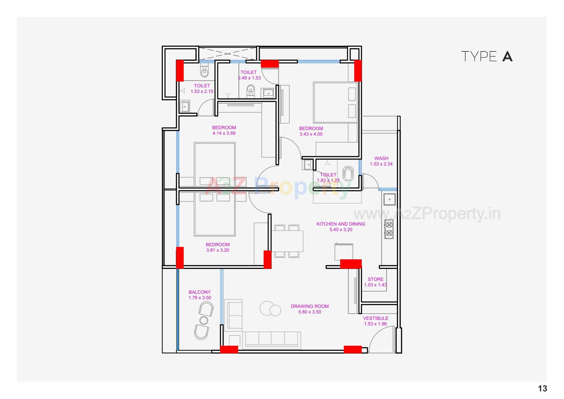 Layout of real estate project Vaidehi Elysium located at Vavol, Gandhinagar, Gujarat