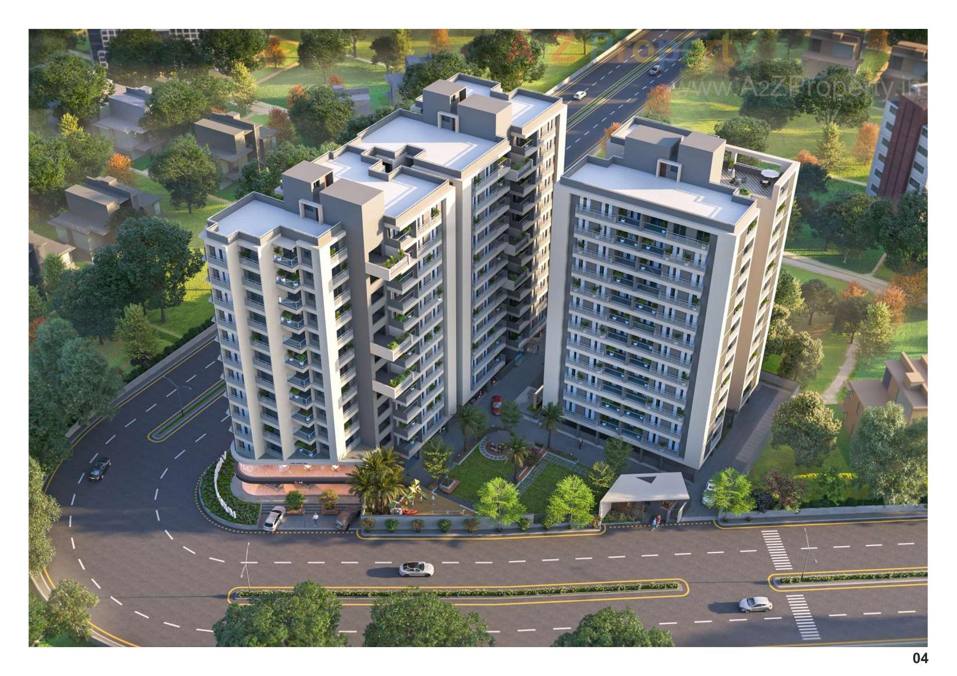 3D Elevation of real estate project Vaidehi Elysium located at Vavol, Gandhinagar, Gujarat