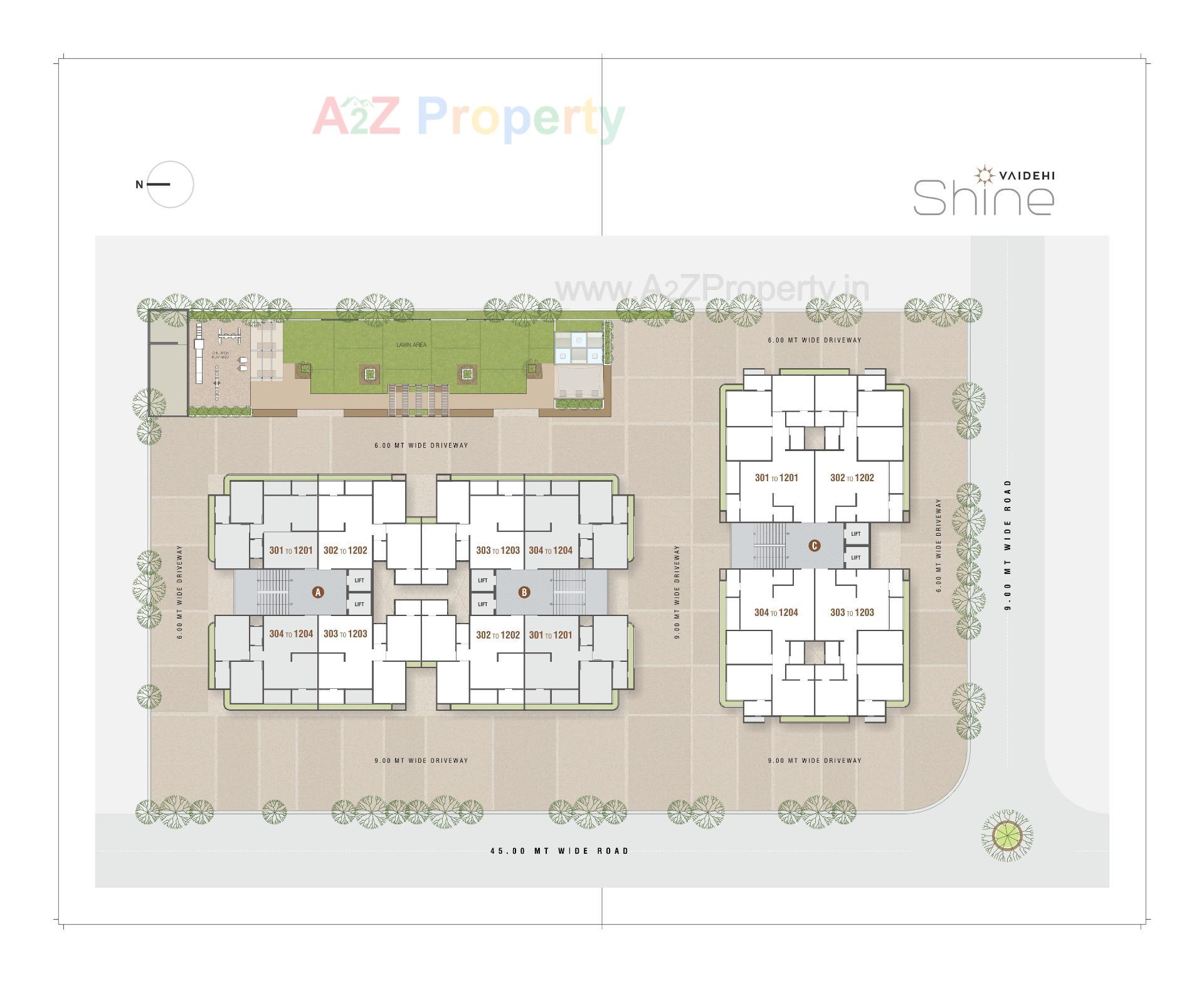 Layout of real estate project Vaidehi Shine located at Vavol, Gandhinagar, Gujarat