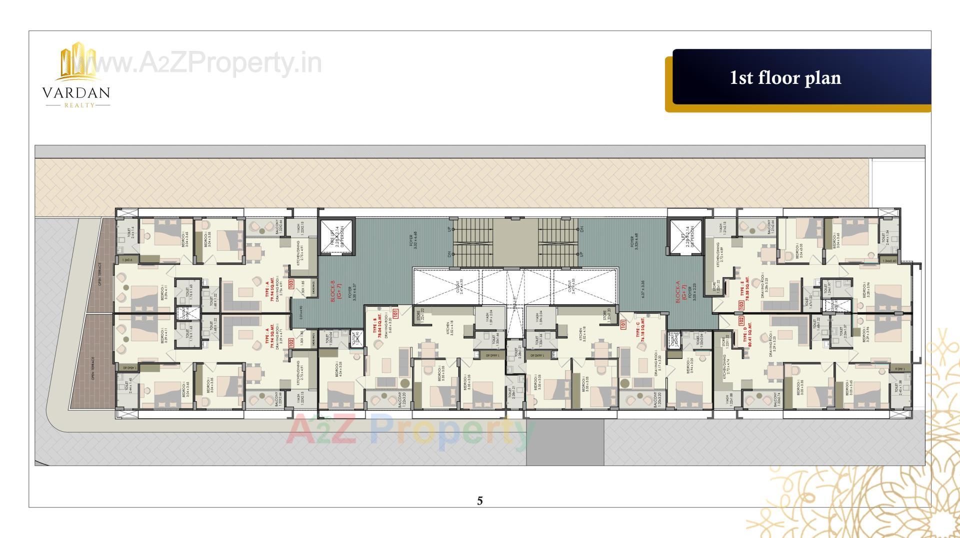 Layout of real estate project Vardan 40 located at Zundal, Gandhinagar, Gujarat