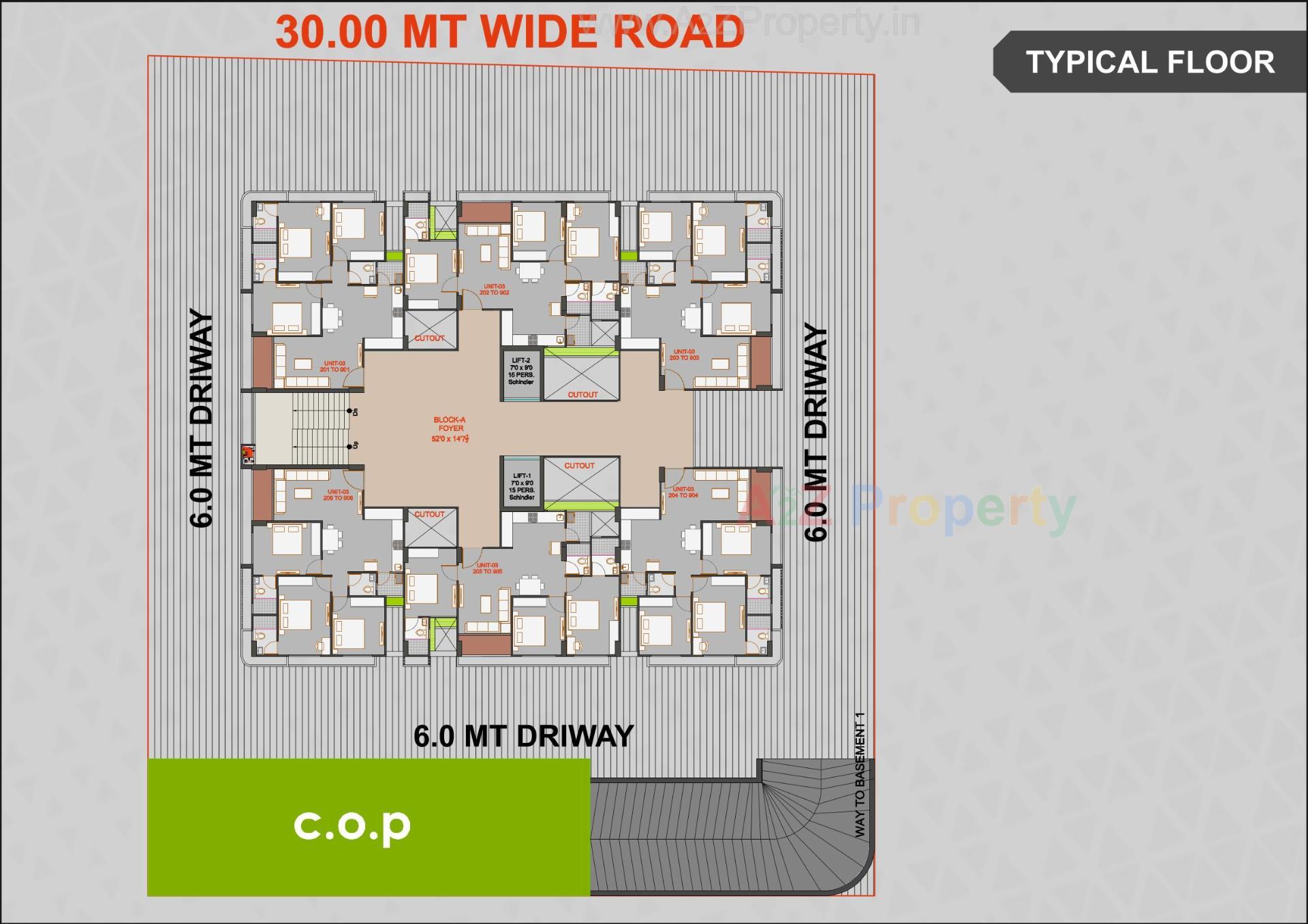 Layout of real estate project Vashikaa Prime located at Zundal, Gandhinagar, Gujarat
