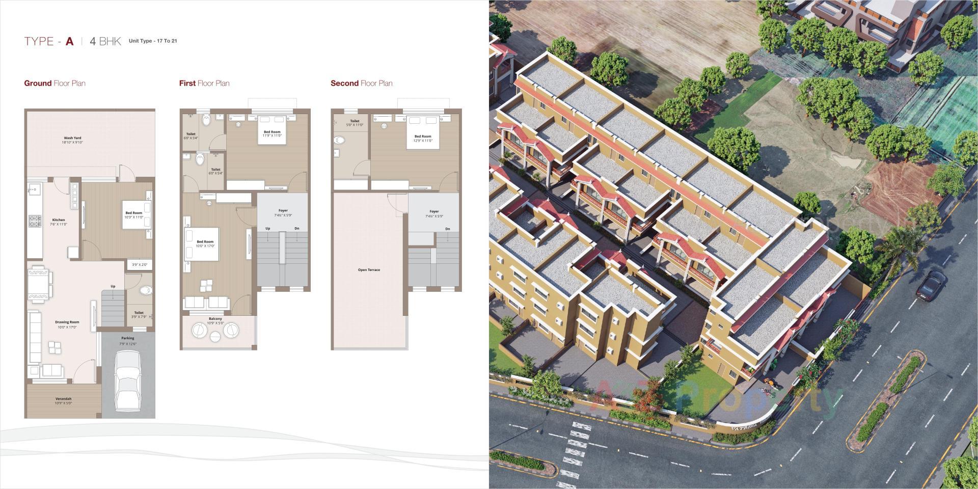 Layout of real estate project Vatrika Villa located at Dahegam, Gandhinagar, Gujarat