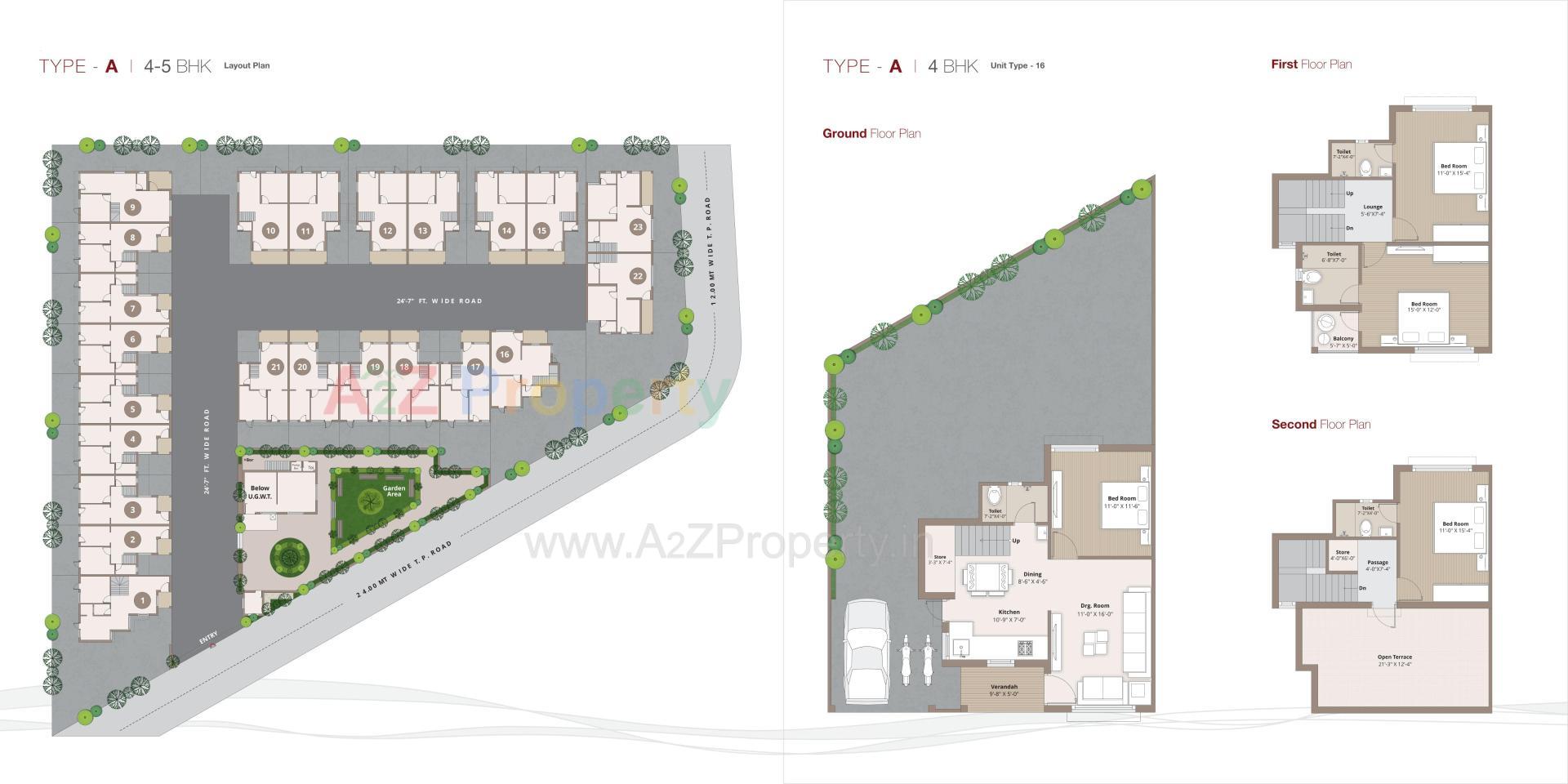 Layout of real estate project Vatrika Villa located at Dahegam, Gandhinagar, Gujarat