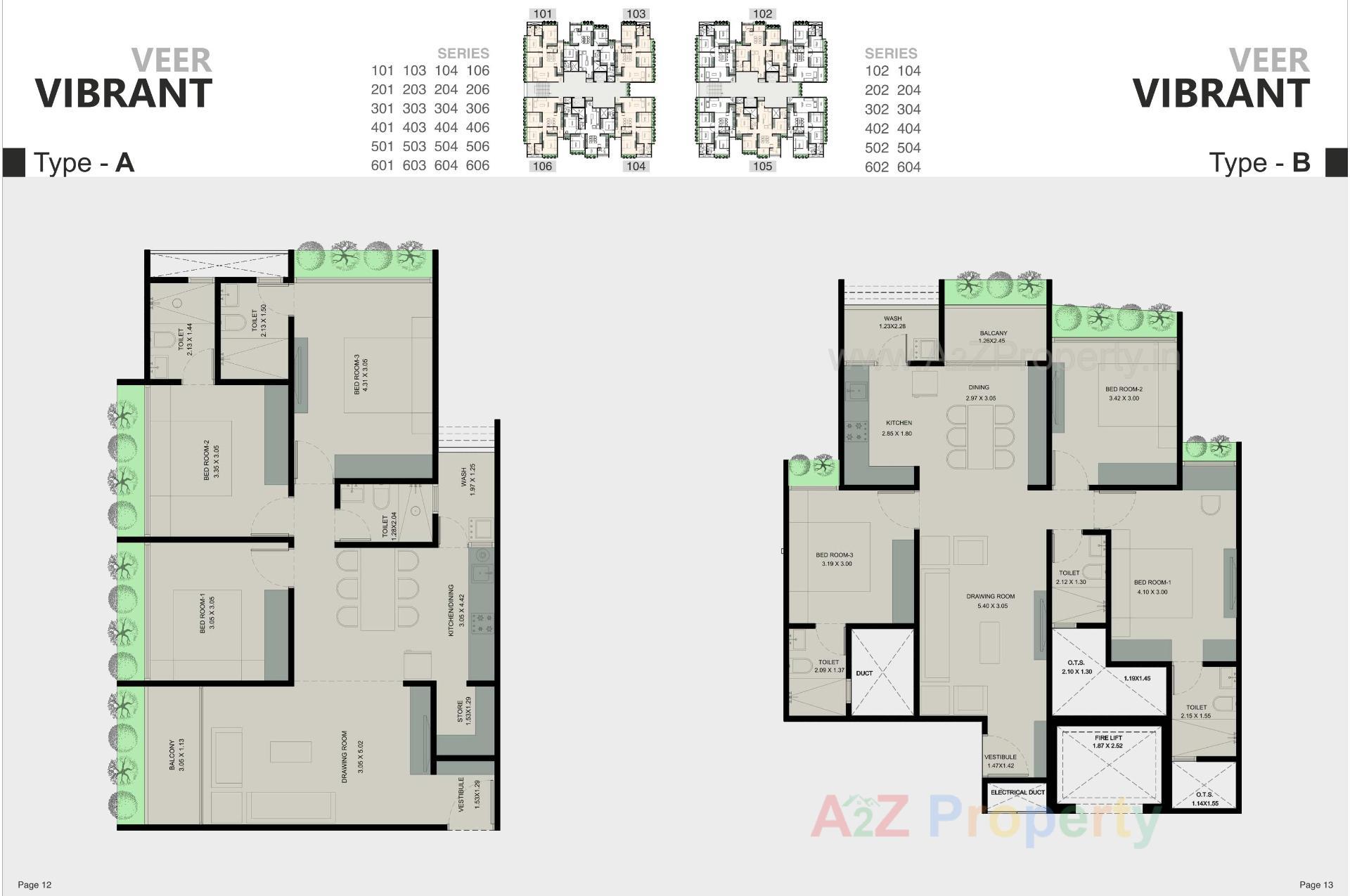 Layout of real estate project Veer Vibrant located at Zundal, Gandhinagar, Gujarat