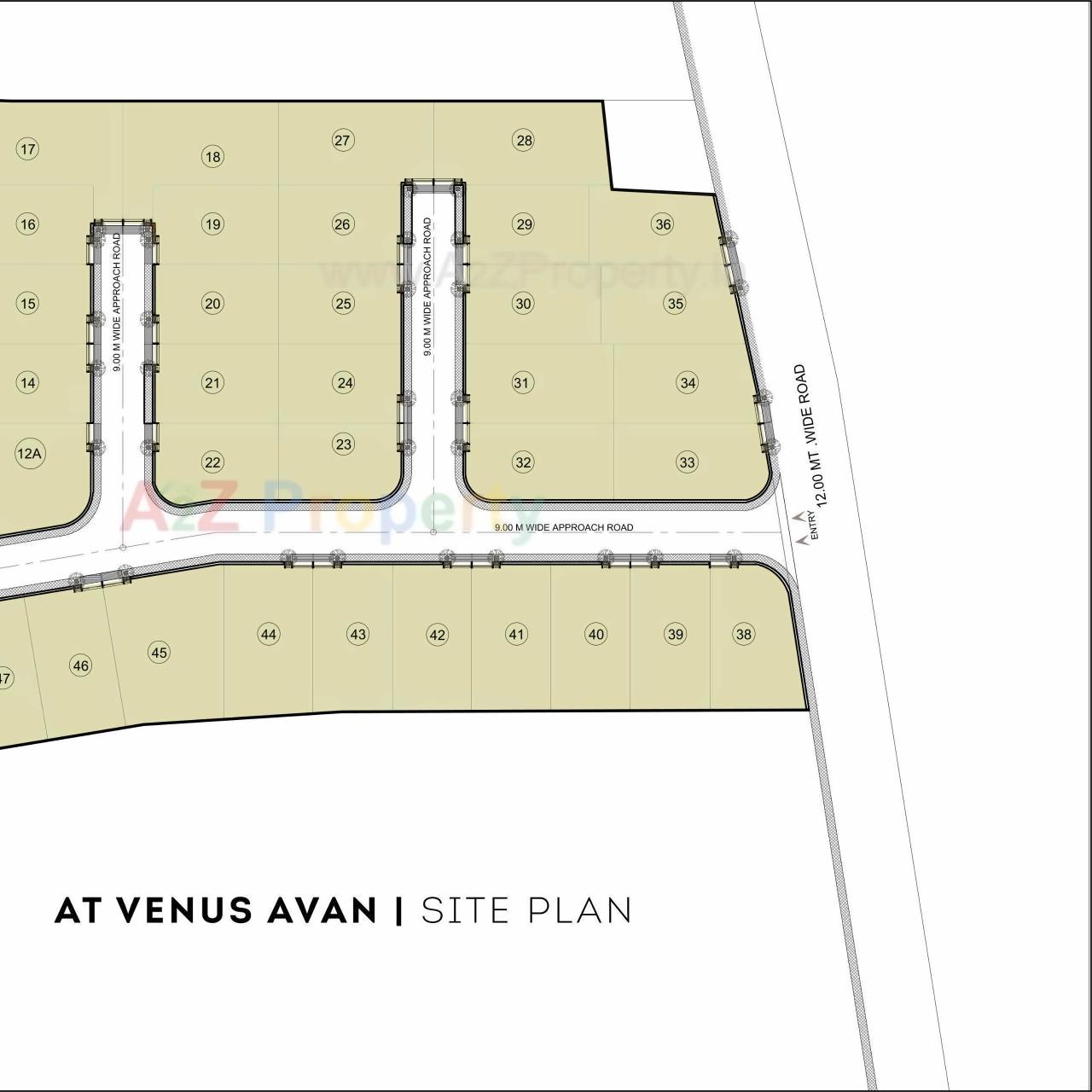 Layout of real estate project Venus Avan located at Bhat, Gandhinagar, Gujarat