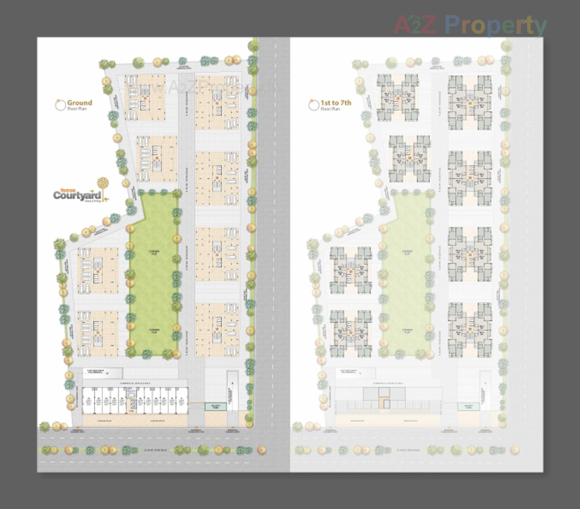 Layout of real estate project Vinayak Courtyard located at Raysan, Gandhinagar, Gujarat