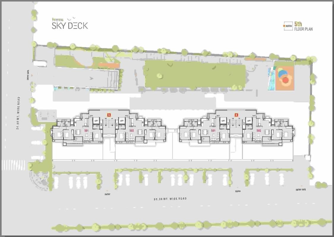 Layout of real estate project Vinayak Skydeck located at Raisan, Gandhinagar, Gujarat