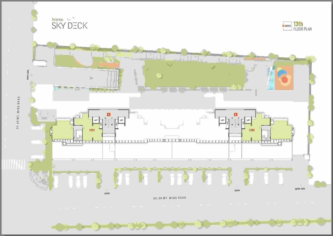 Layout of real estate project Vinayak Skydeck located at Raisan, Gandhinagar, Gujarat