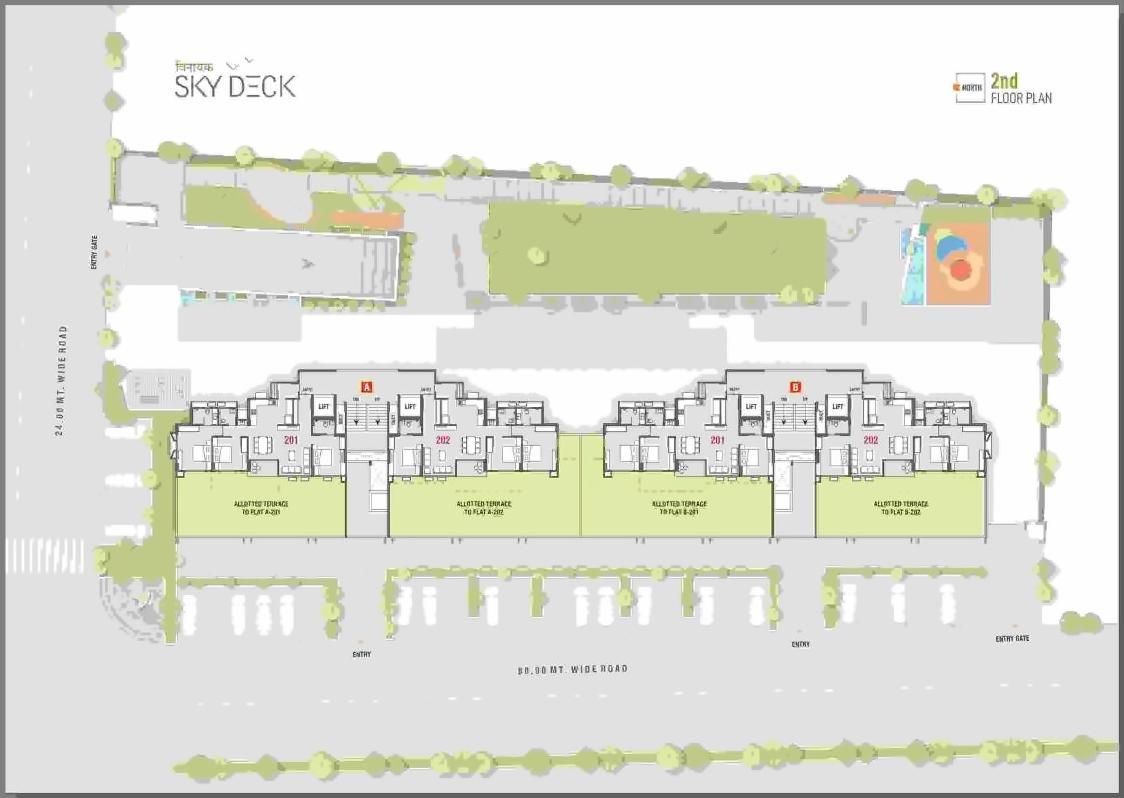 Layout of real estate project Vinayak Skydeck located at Raisan, Gandhinagar, Gujarat