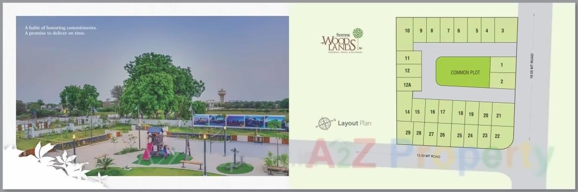 Layout of real estate project Vinayak Woodlands located at Raisan, Gandhinagar, Gujarat