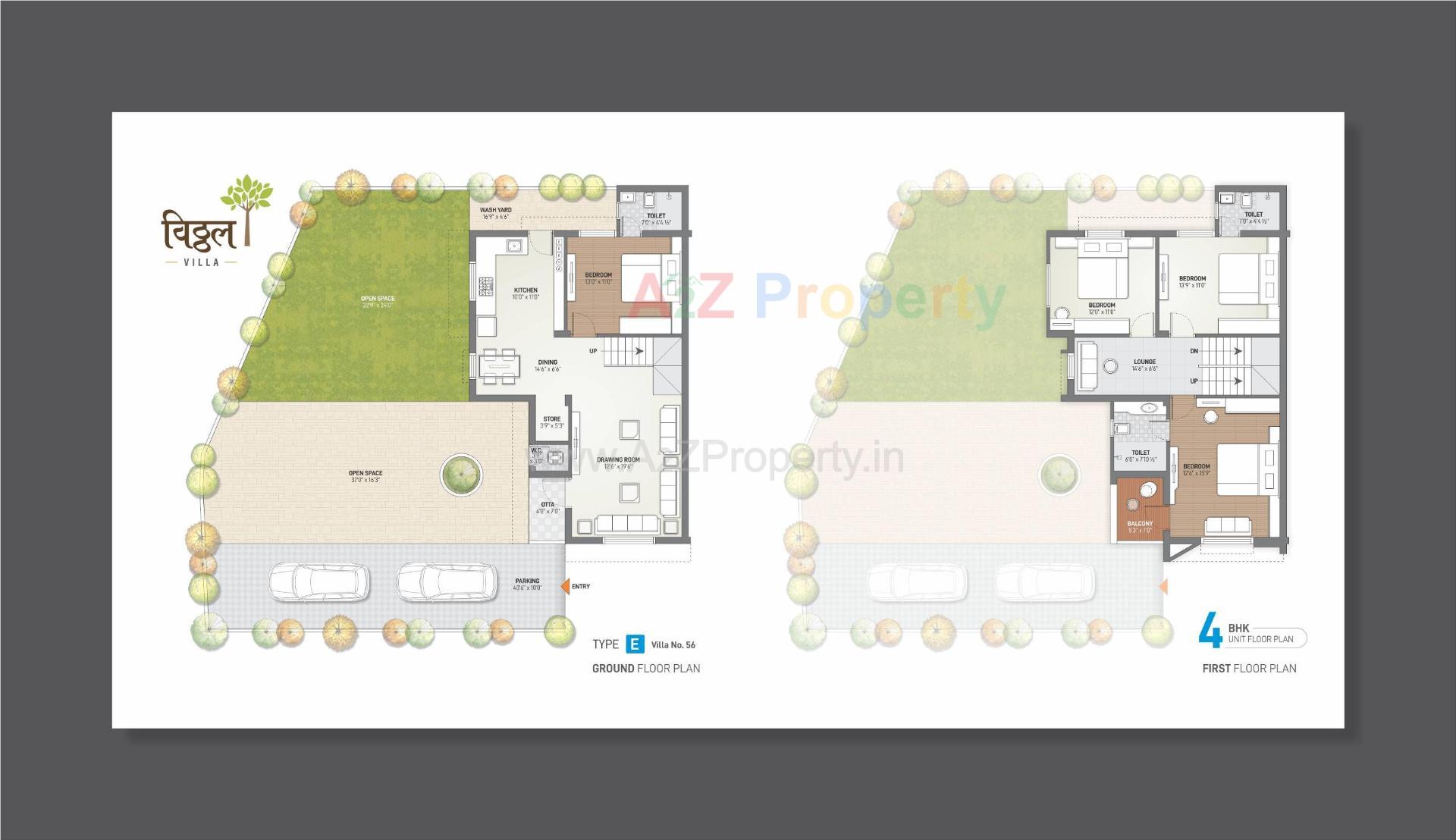 Layout of real estate project Vitthal Villa located at Kalol, Gandhinagar, Gujarat