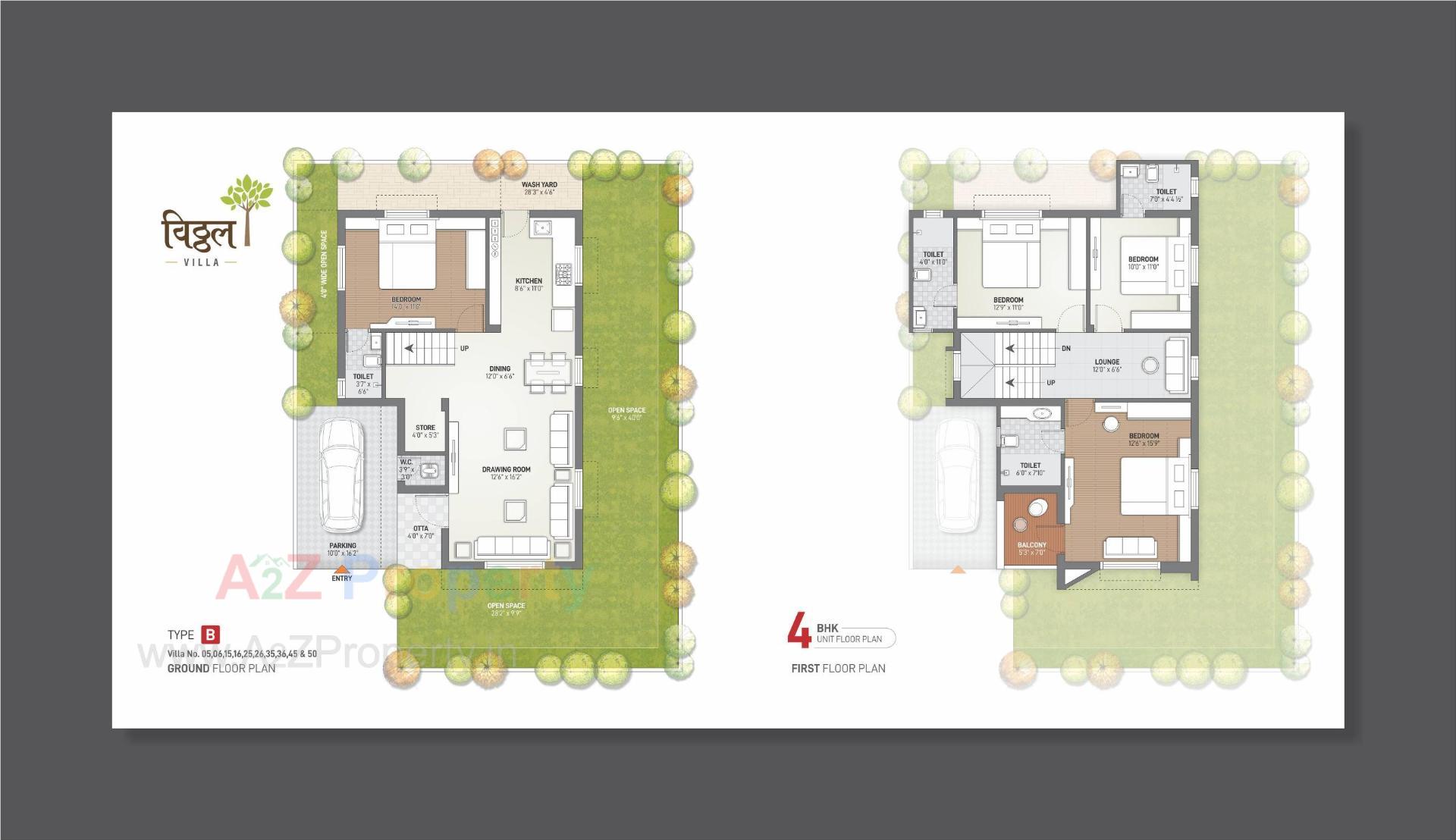 Layout of real estate project Vitthal Villa located at Kalol, Gandhinagar, Gujarat