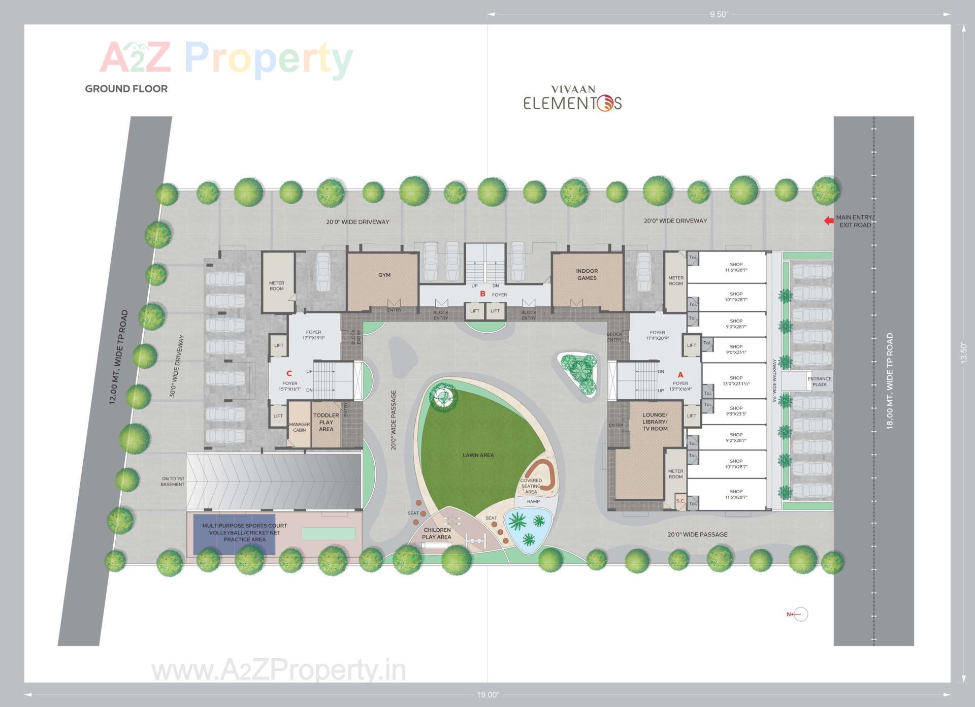 Layout of real estate project Vivaan Elementos located at Zundal, Gandhinagar, Gujarat