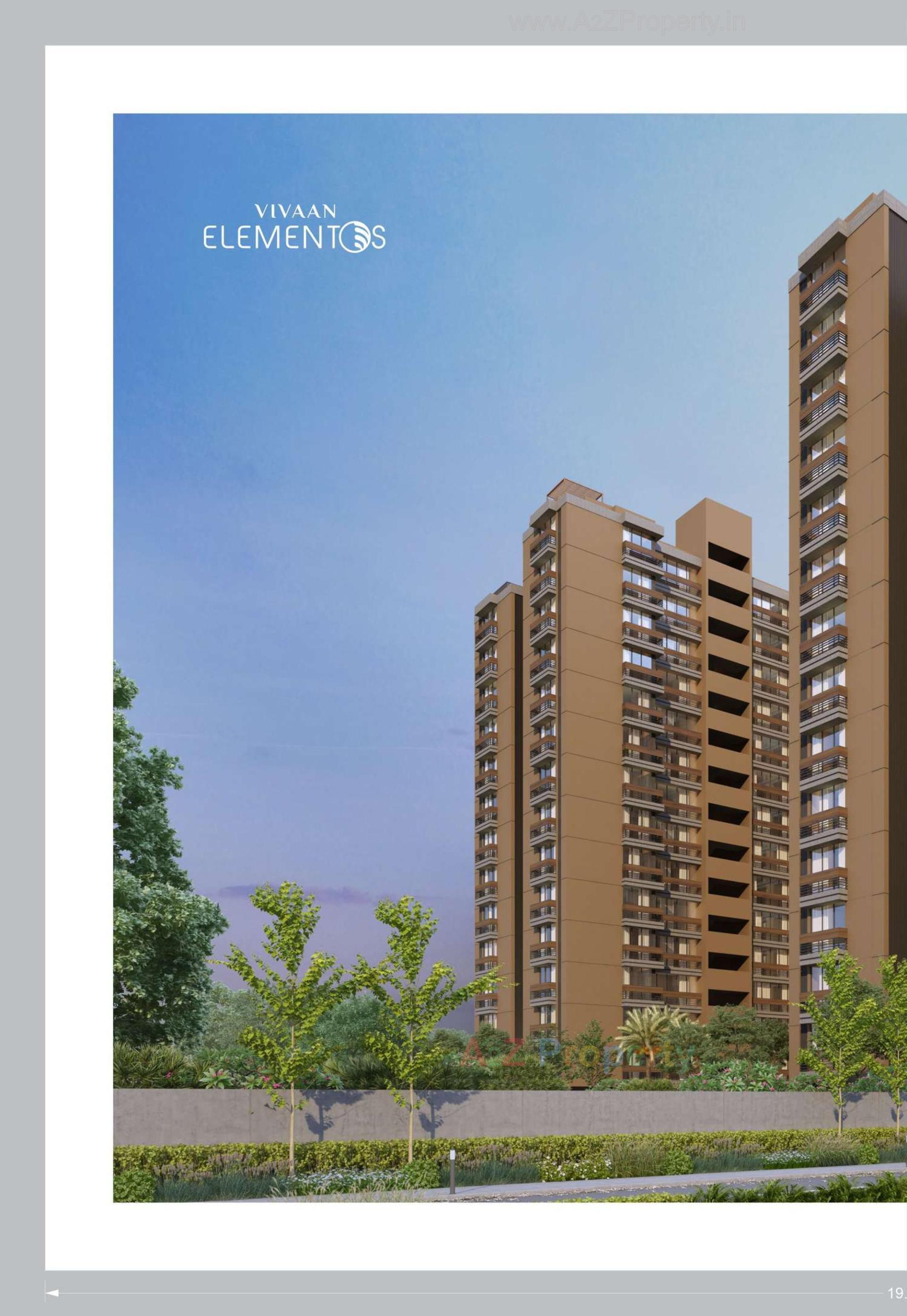 3D Elevation of real estate project Vivaan Elementos located at Zundal, Gandhinagar, Gujarat