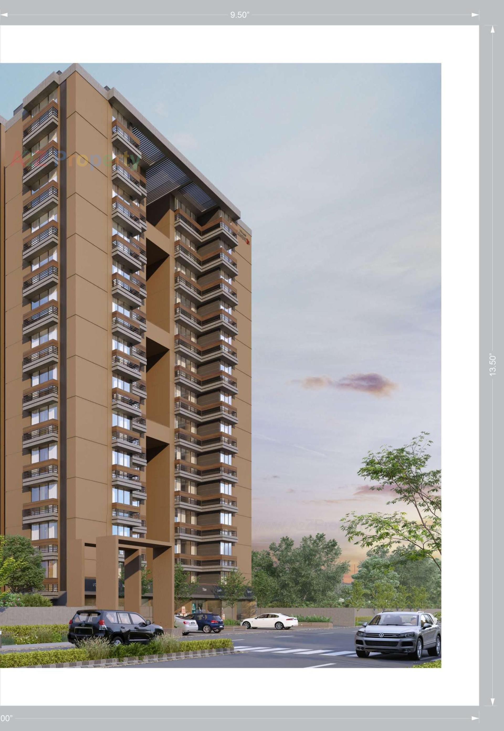 3D Elevation of real estate project Vivaan Elementos located at Zundal, Gandhinagar, Gujarat