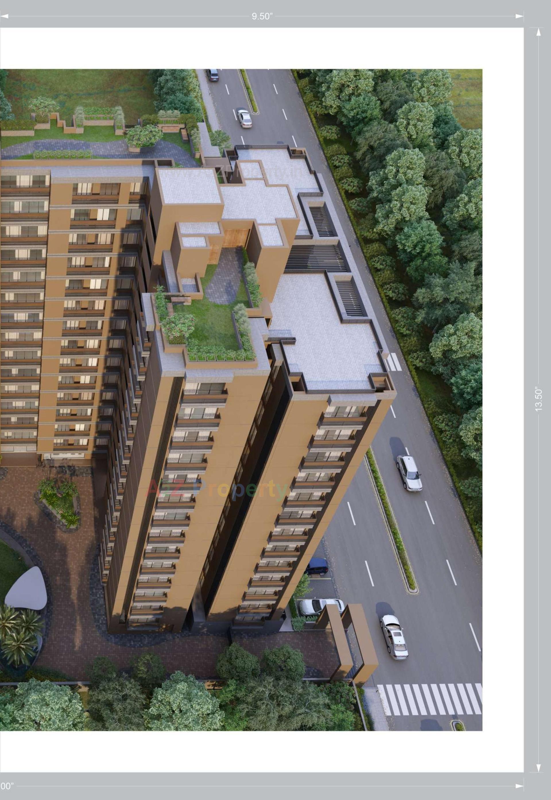 3D Elevation of real estate project Vivaan Elementos located at Zundal, Gandhinagar, Gujarat