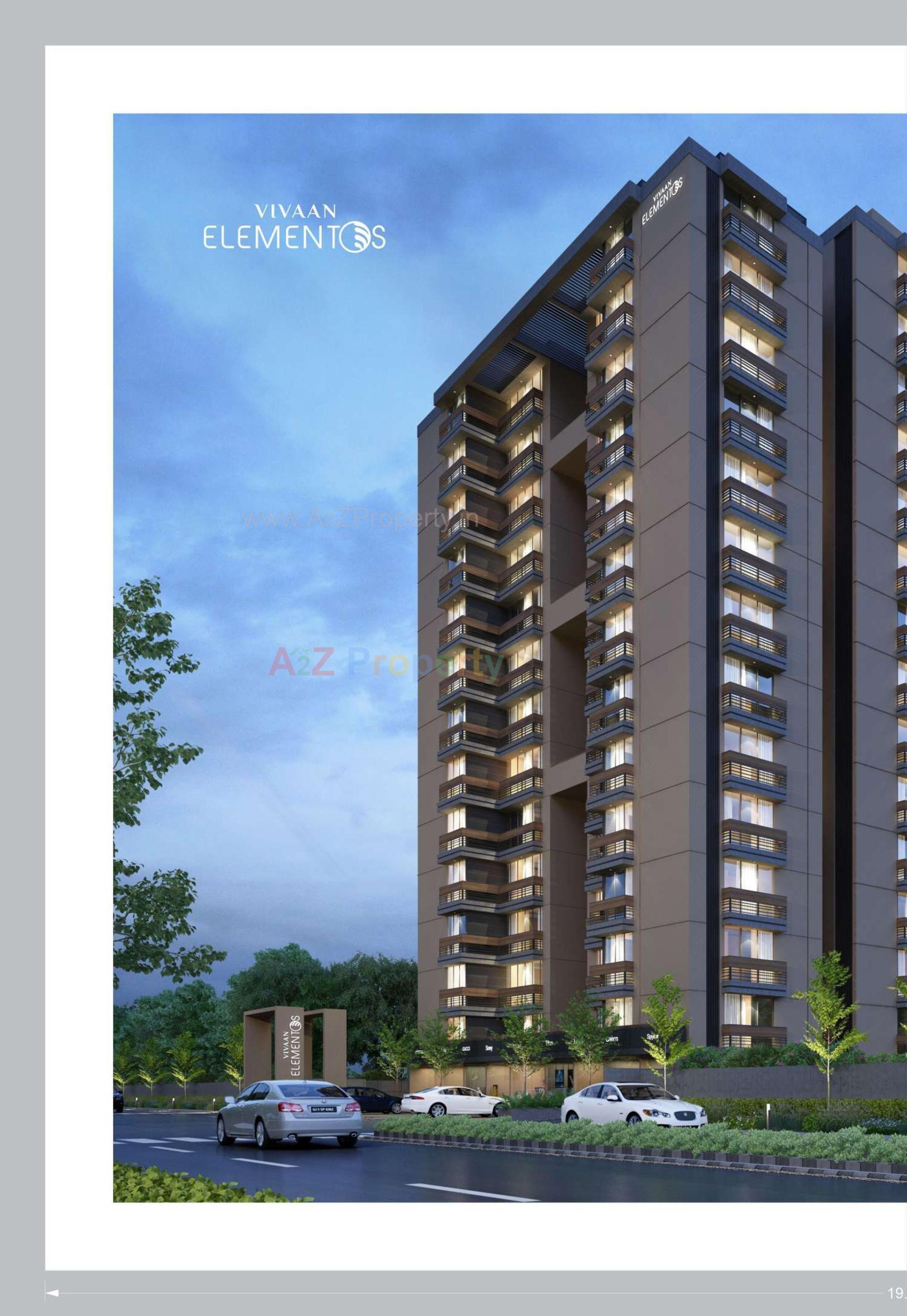 3D Elevation of real estate project Vivaan Elementos located at Zundal, Gandhinagar, Gujarat