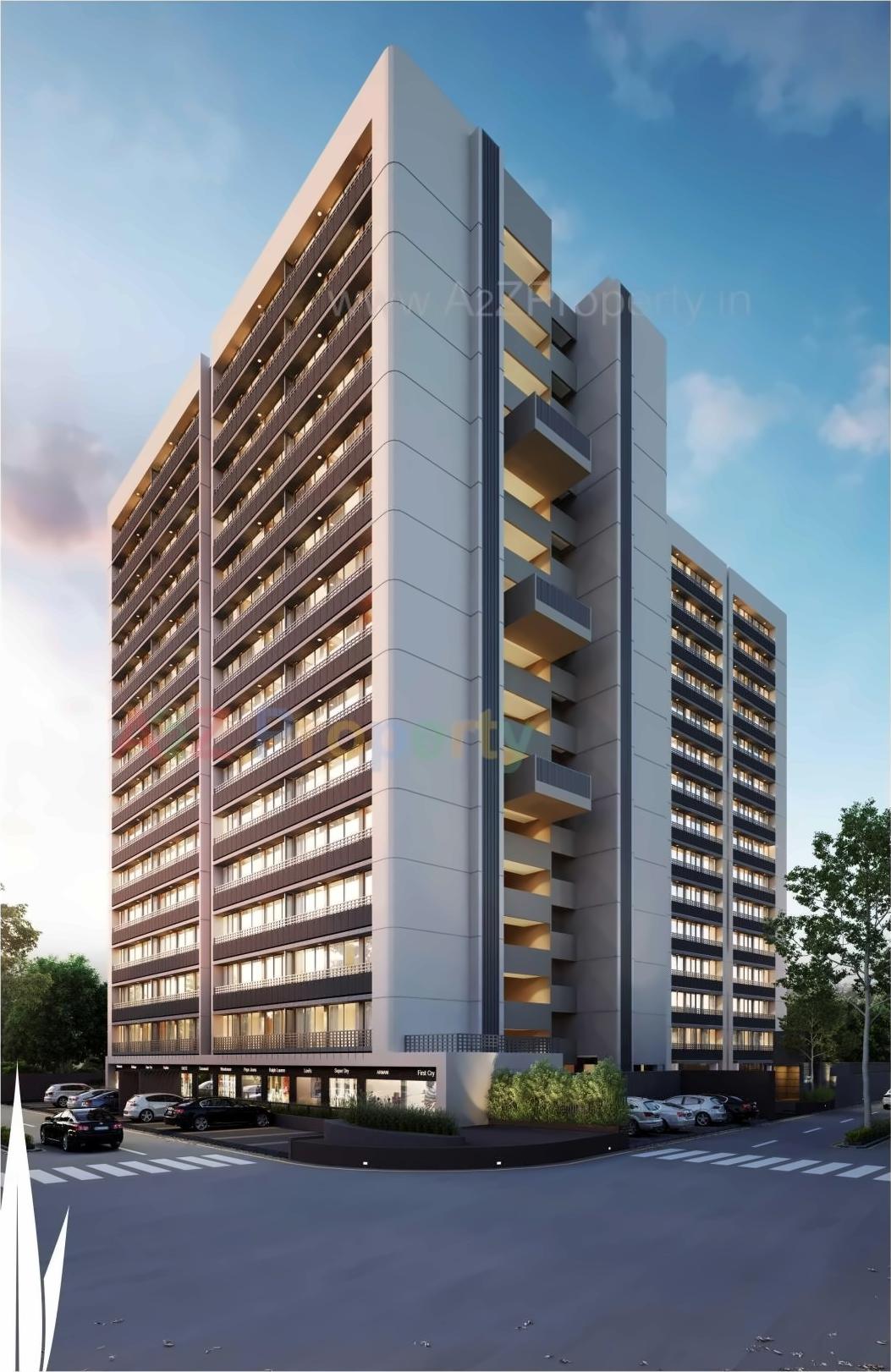 3D Elevation of real estate project Vivaan Eminence located at Zundal, Gandhinagar, Gujarat