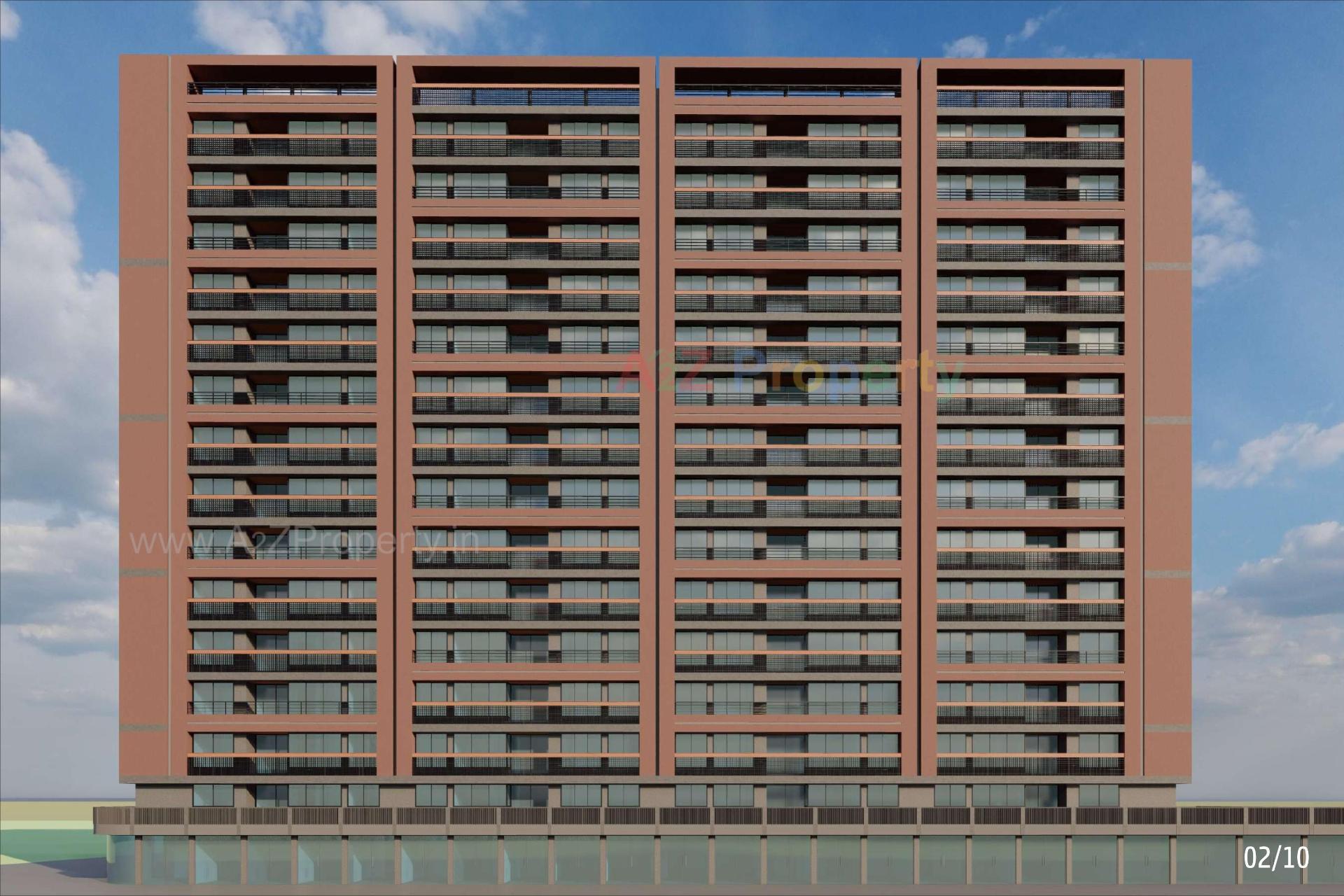 3D Elevation of real estate project Vivaan Orbit located at Zundal, Gandhinagar, Gujarat