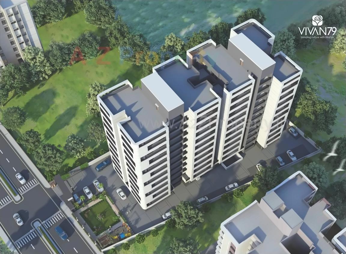 3D Elevation of real estate project Vivan located at Zundal, Gandhinagar, Gujarat