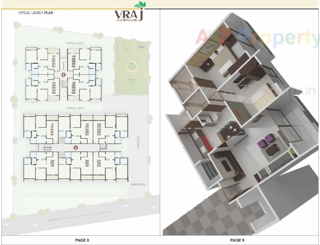 Layout of real estate project Vraj Avenue located at Mansa, Gandhinagar, Gujarat