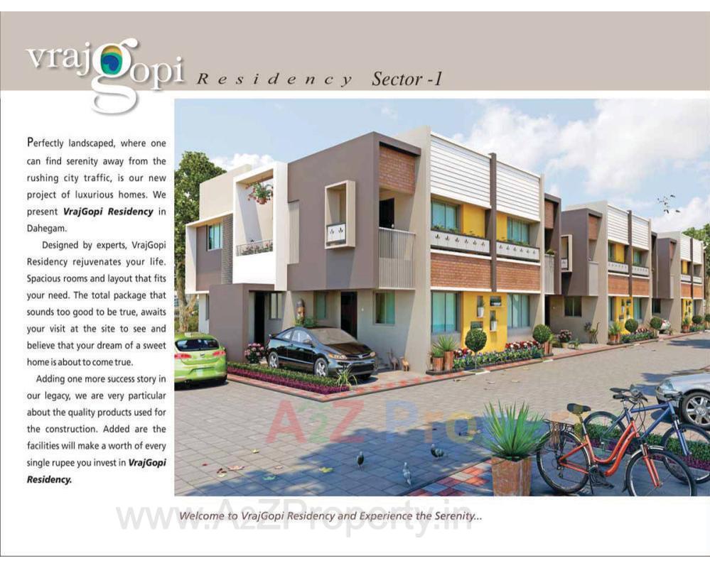 3D Elevation of real estate project Vraj Gopi Residency located at Dehgam, Gandhinagar, Gujarat