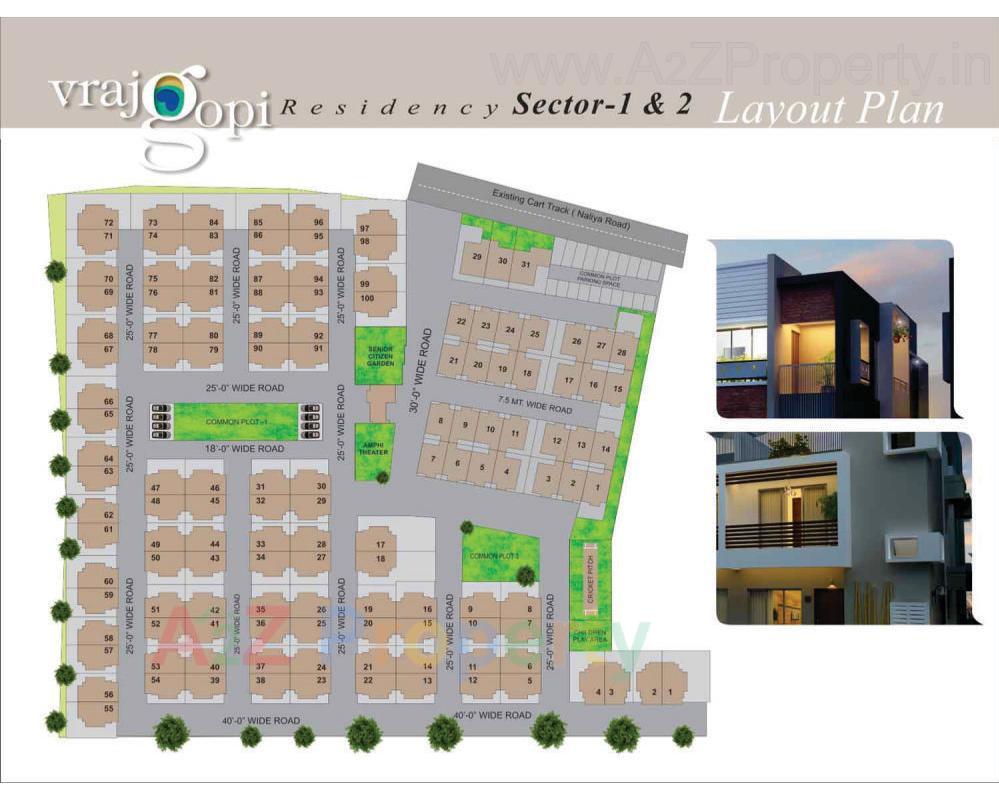 Layout of real estate project Vraj Gopi Residency located at Dehgam, Gandhinagar, Gujarat