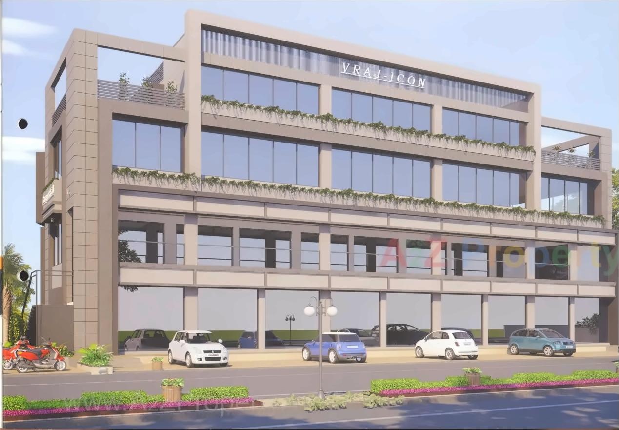 3D Elevation of real estate project Vraj Icon located at Kalol, Gandhinagar, Gujarat