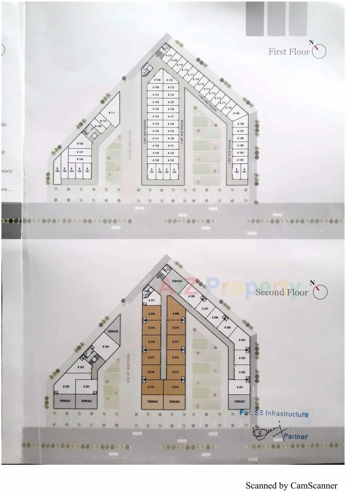 Layout of real estate project Vraj Plaza located at Randheja, Gandhinagar, Gujarat