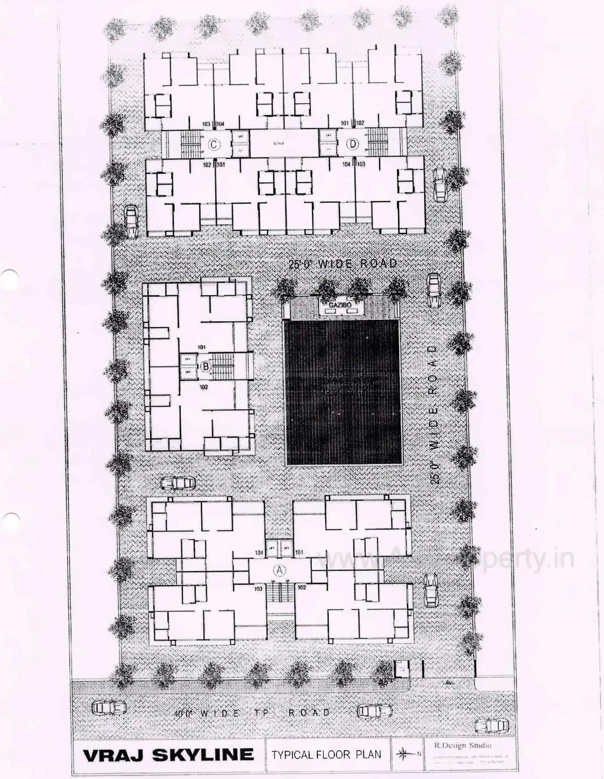Layout of real estate project Vraj Skyline located at Gandhinagar, Gandhinagar, Gujarat