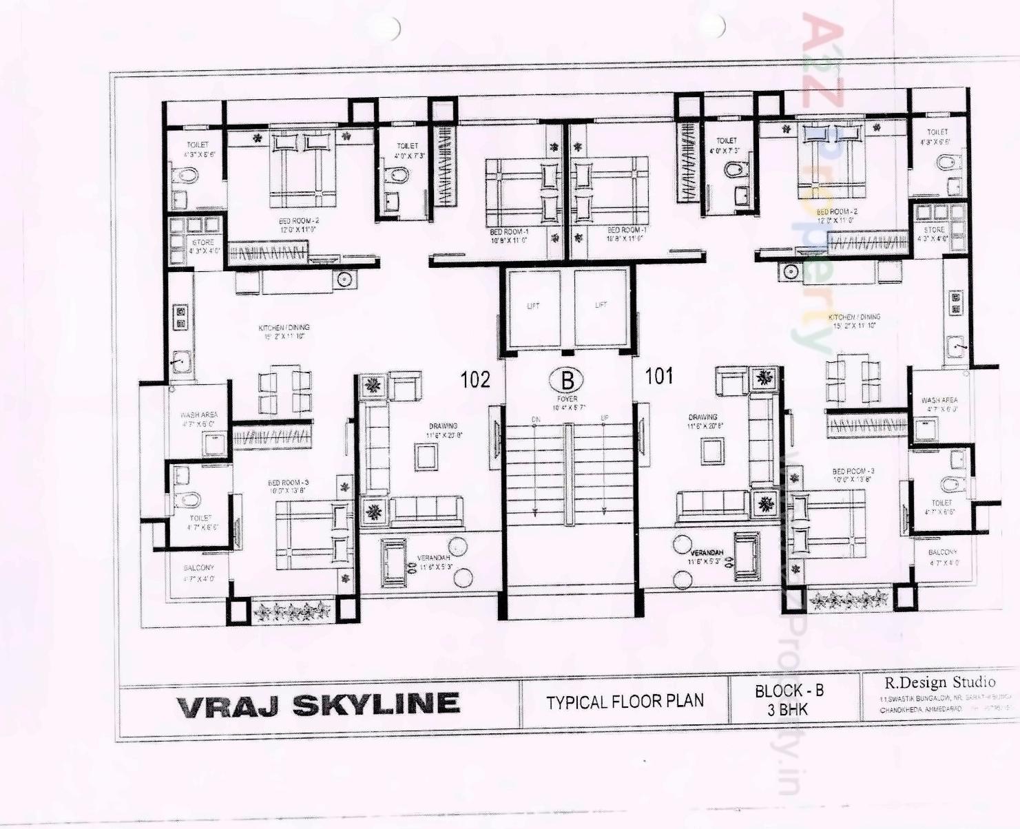 Layout of real estate project Vraj Skyline located at Gandhinagar, Gandhinagar, Gujarat