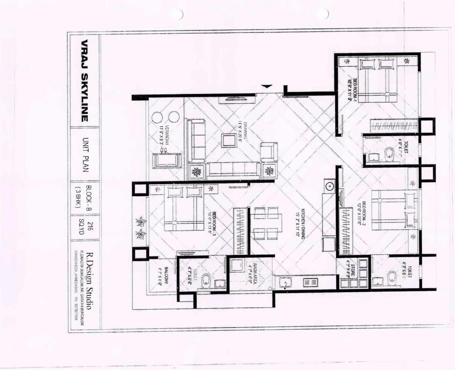 Layout of real estate project Vraj Skyline located at Gandhinagar, Gandhinagar, Gujarat