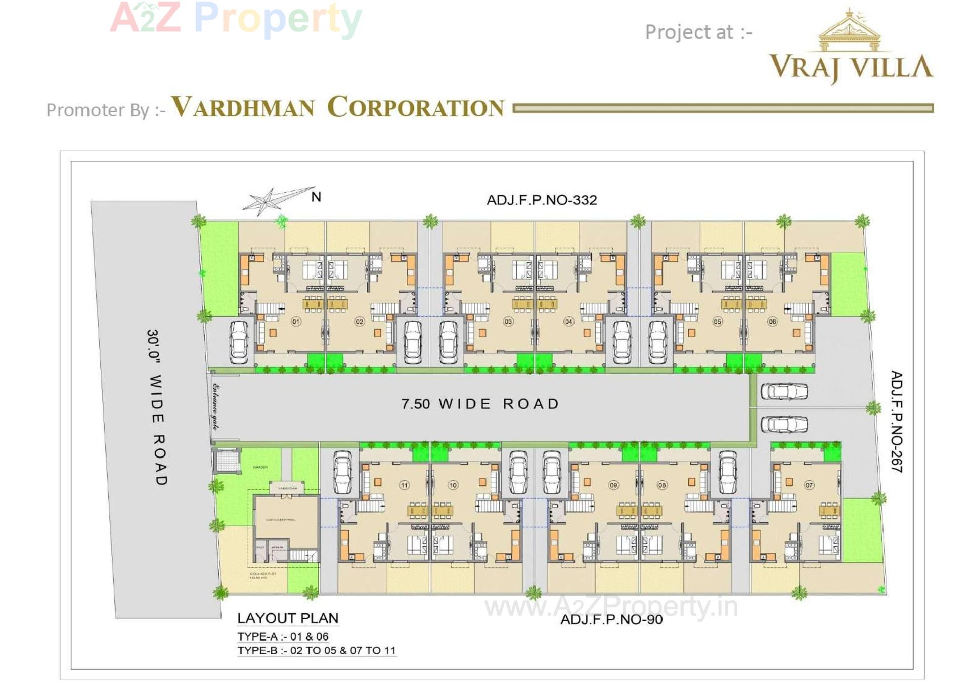 Layout of real estate project Vraj Villa located at Gandhinagar, Gandhinagar, Gujarat