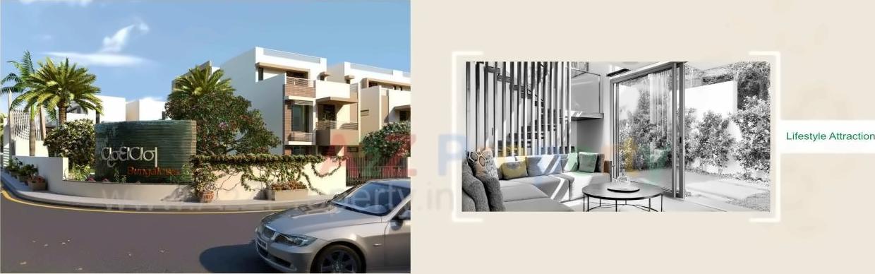 3D Elevation of real estate project Vrundavan Bunglows located at Nana-chiloda, Gandhinagar, Gujarat