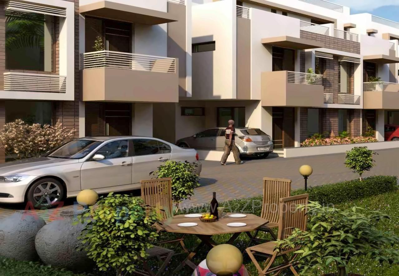 3D Elevation of real estate project Vrundavan Bunglows located at Nana-chiloda, Gandhinagar, Gujarat