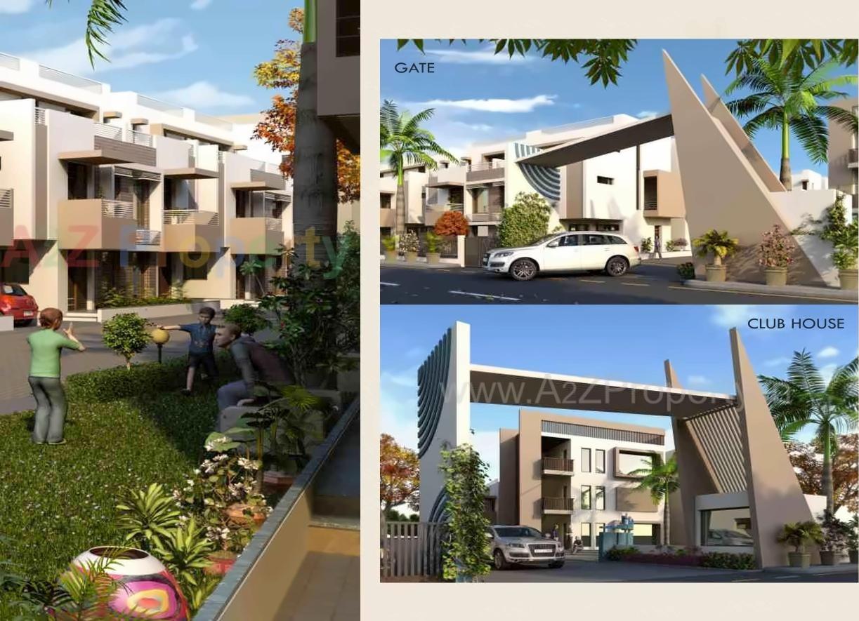 3D Elevation of real estate project Vrundavan Bunglows located at Nana-chiloda, Gandhinagar, Gujarat