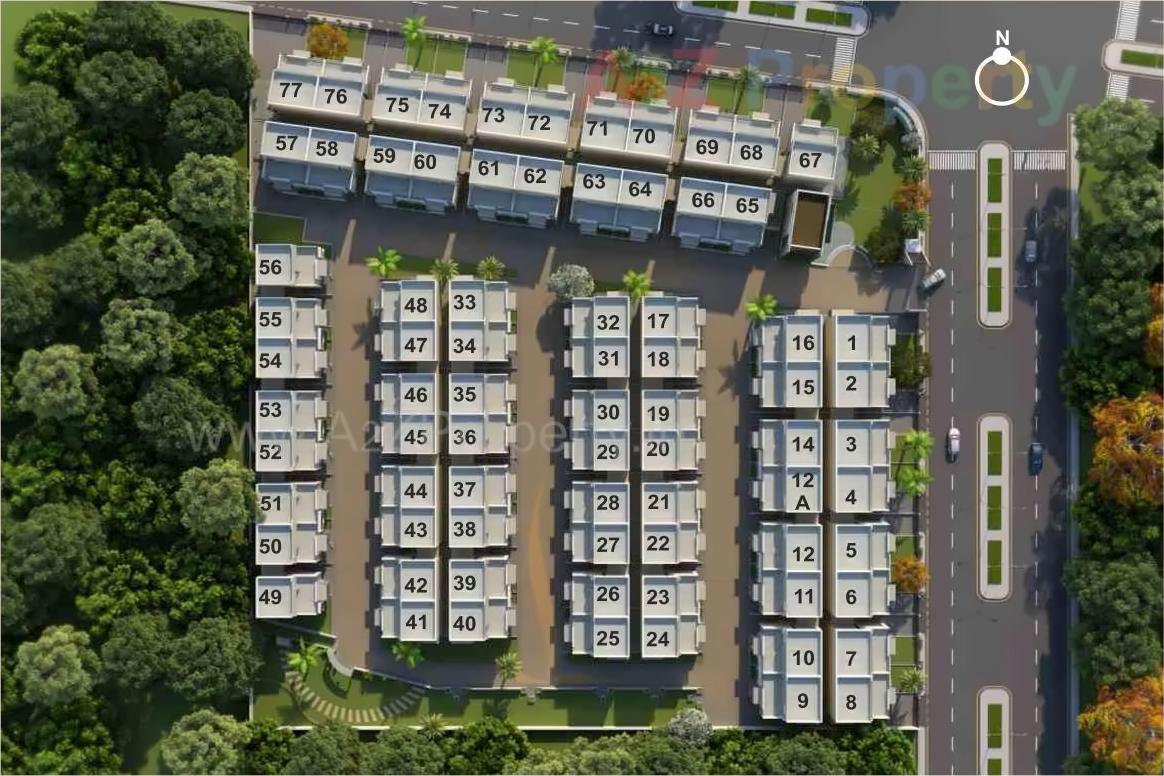 3D Elevation of real estate project Vrundavan Bunglows located at Nana-chiloda, Gandhinagar, Gujarat