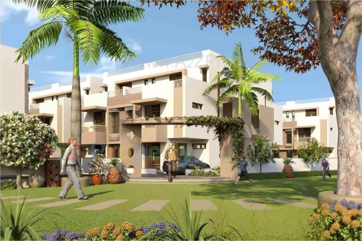 3D Elevation of real estate project Vrundavan Bunglows located at Nana-chiloda, Gandhinagar, Gujarat