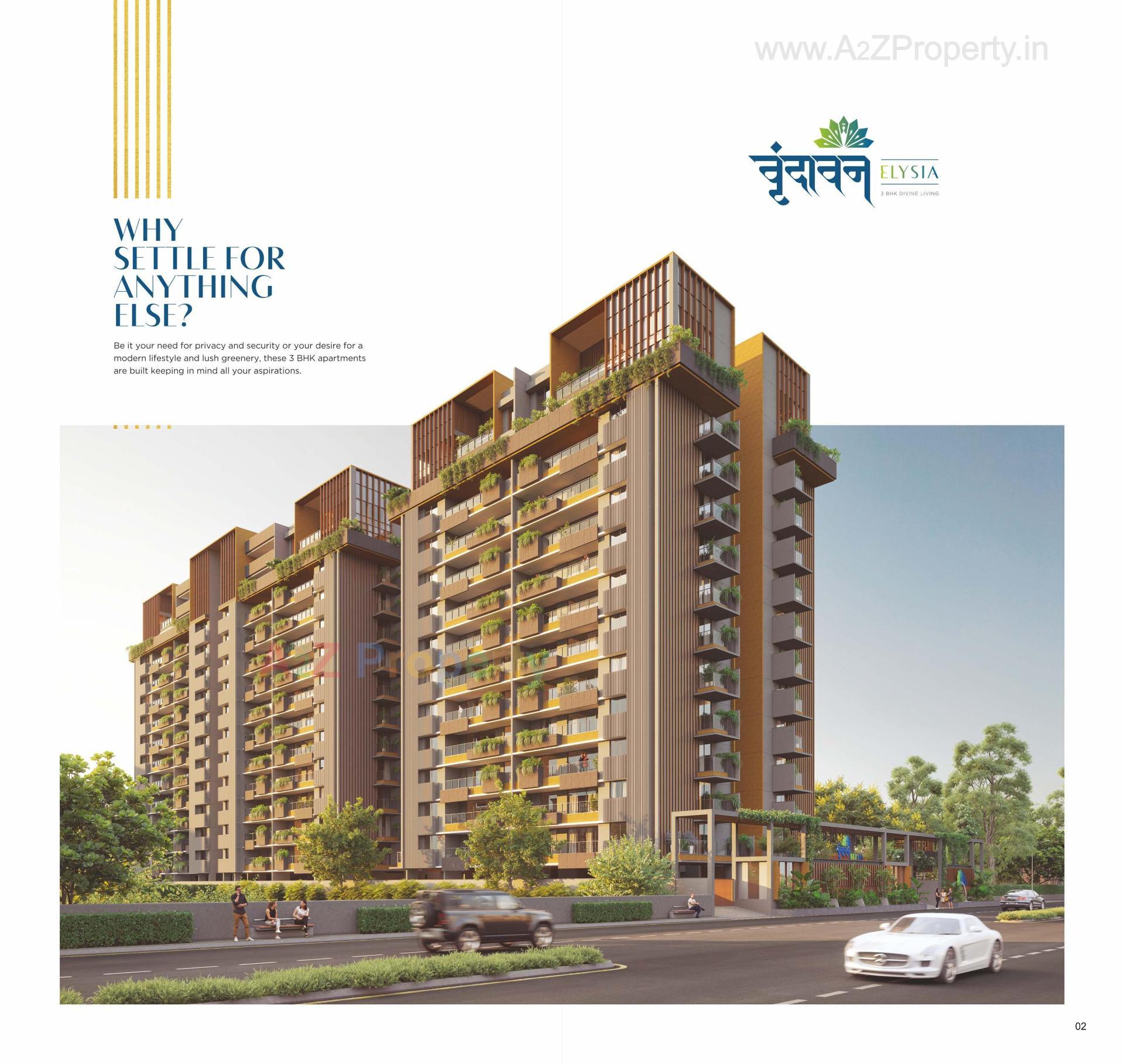 3D Elevation of real estate project Vrundavan Elysia located at Kudasan, Gandhinagar, Gujarat