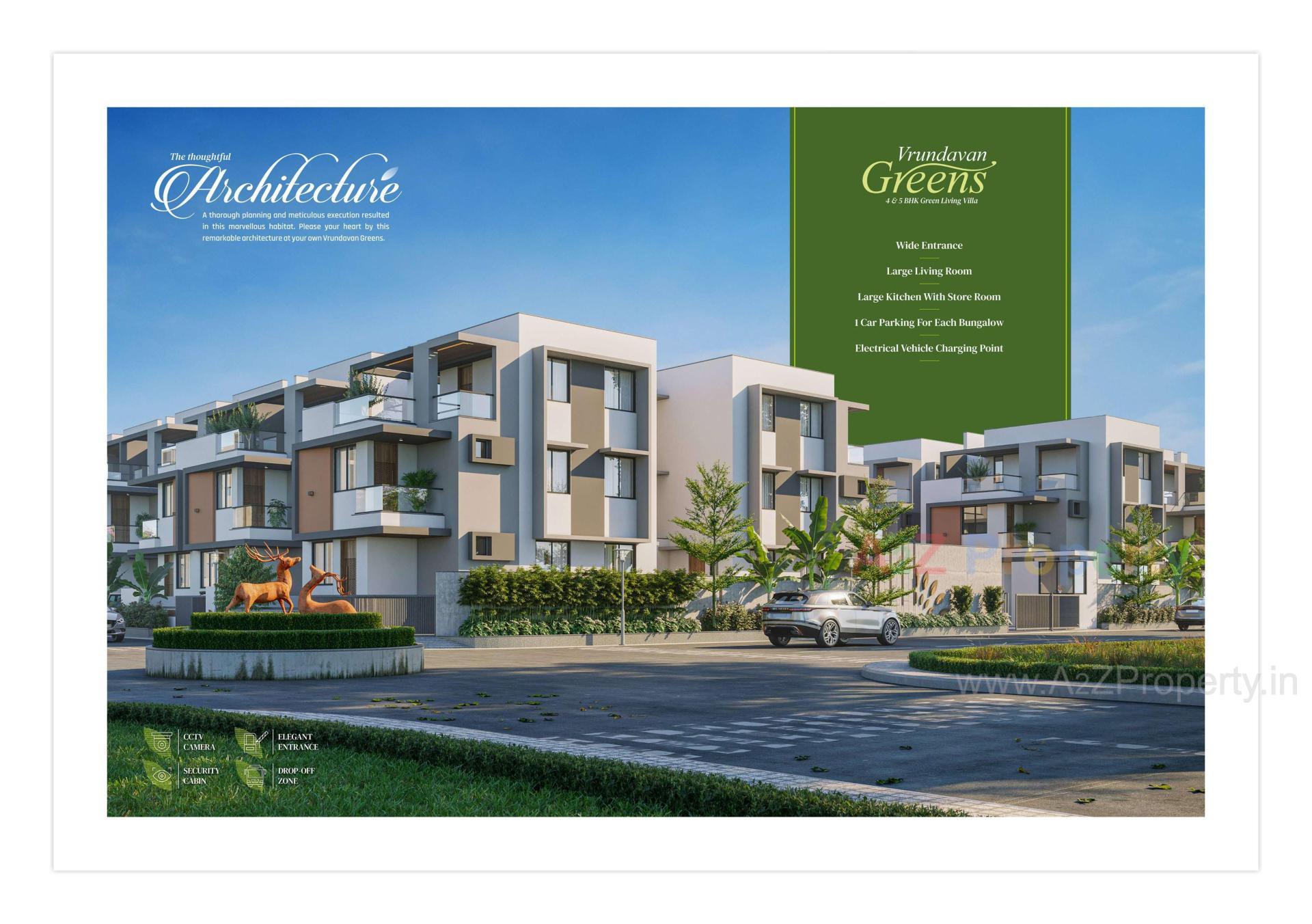 3D Elevation of real estate project Vrundavan Greens located at Pethapur, Gandhinagar, Gujarat