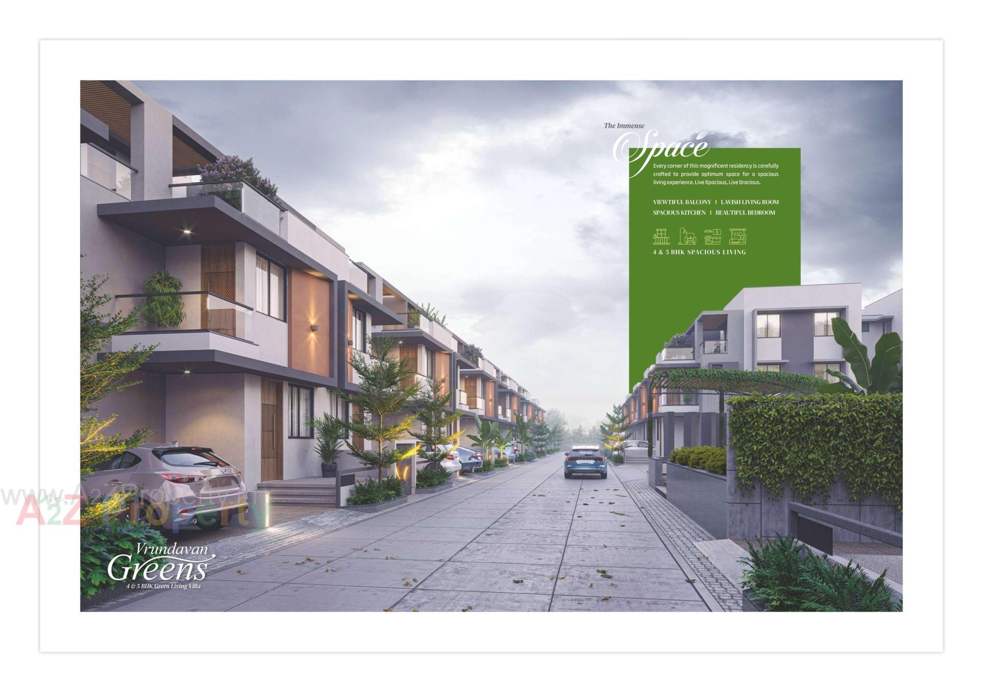 3D Elevation of real estate project Vrundavan Greens located at Pethapur, Gandhinagar, Gujarat