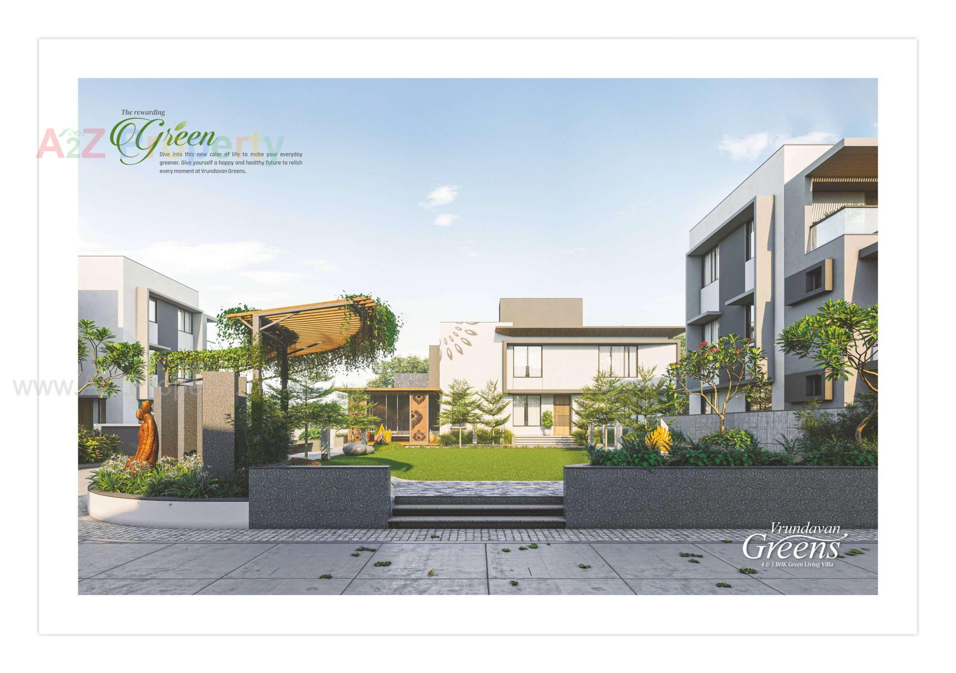 3D Elevation of real estate project Vrundavan Greens located at Pethapur, Gandhinagar, Gujarat