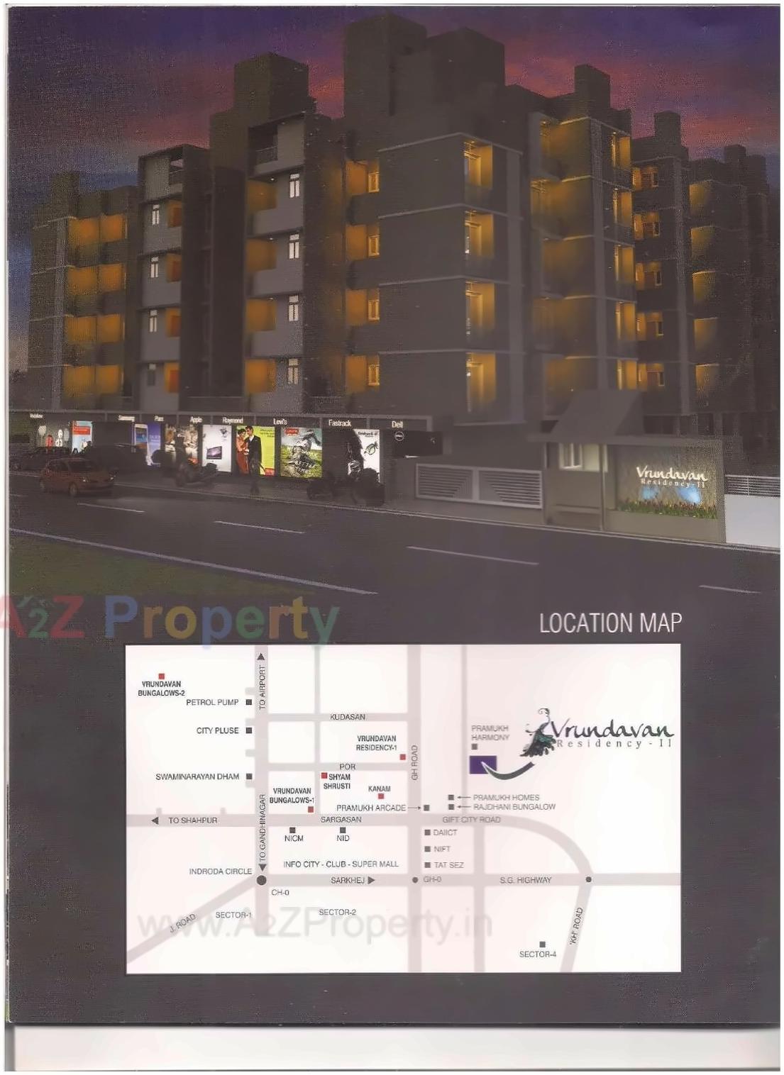 3D Elevation of real estate project Vrundavan Residency located at Sargasan, Gandhinagar, Gujarat