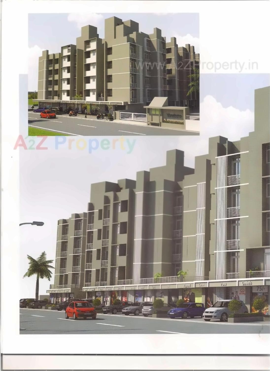 3D Elevation of real estate project Vrundavan Residency located at Sargasan, Gandhinagar, Gujarat