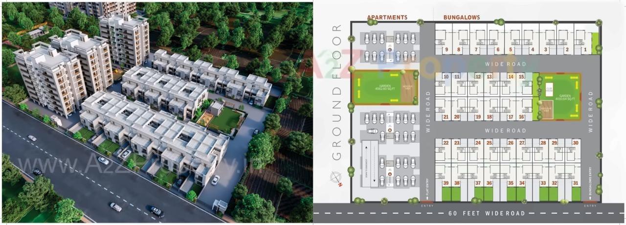 Layout of real estate project Vrundavan Residency located at Vavol, Gandhinagar, Gujarat