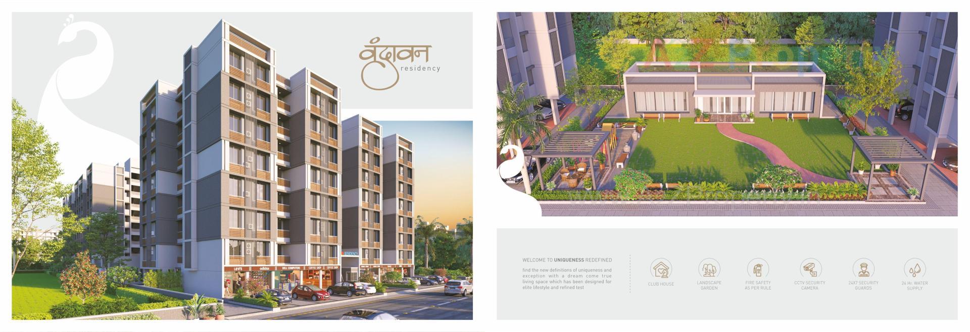 3D Elevation of real estate project Vrundavan Residency located at Borisana, Gandhinagar, Gujarat
